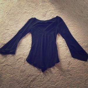 100% Silk Sheer Black Top Express size 5/6